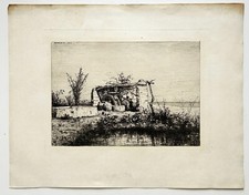 APPIAN Adolphe - "Une Noria à Bordiquier (Italie)". 1873. EAU-FORTE signée.