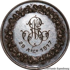 C7649 Médaille Mariage Chrétien 20 Octobre 1917 Argent Silver UNC