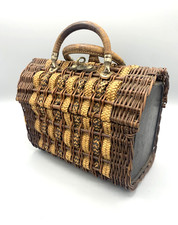 Valisette sac ancien rotin