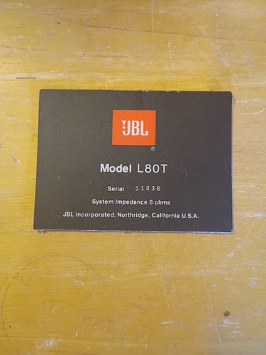Jbl l80t rear badge plates - badge,