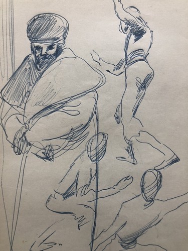 Dessin orientaliste encre xxe - dessin,