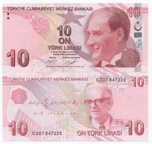 Turquie turkey billet lira - turquie, 10