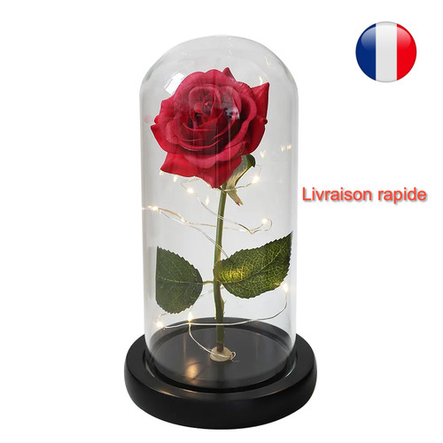 Rose eternelle sous cloche - sous,