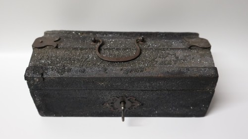 Ancien coffret bois peint - bois,