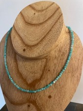 NEUF - Collier amazonite bleu en facettes rondes 3mm et argent sterling 925