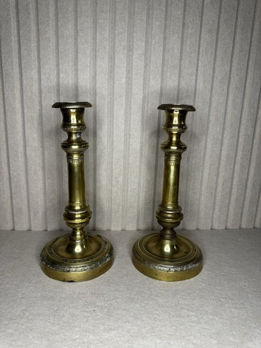 Antique pair vintage candle - of,