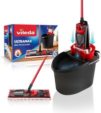Vileda Ultramax – Kit Balai Plat + Seau Essoreur – Mop Microfibre Élimine 99% 🦠