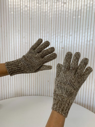 Gants laine marron chiné - gants,