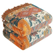 - Couverture bohème 100 Coton - Couvre-lit en Mousseline Double Face - 150 x ...