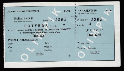 Ticket billet train émis - billet,
