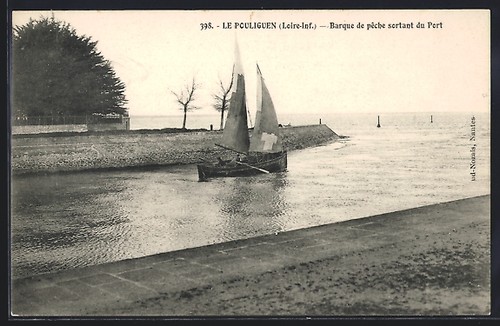 Cpa pouliguen barque de - pouliguen,,