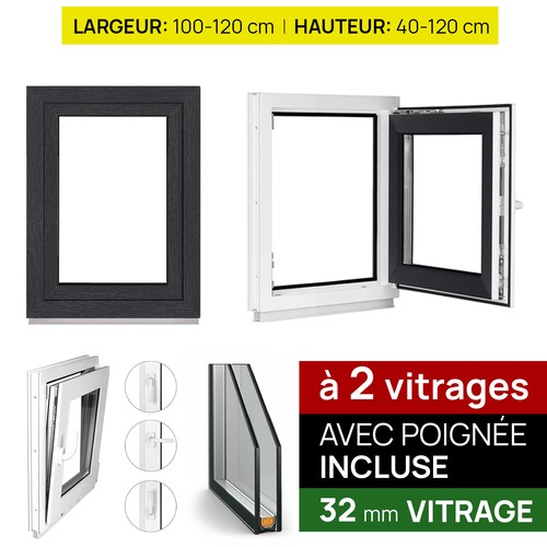Fenêtre pvc anthracite double - fenêtre,