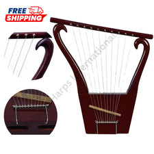 Harpe lyre King David 10 cordes | Harpe Meggido en palissandre artisanale...