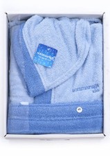 Peignoir enfant fille jauge avec capuchon 100 % éponge coton