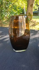 Vase en verre fumé soufflé