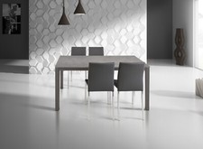 Table Extensible Déjeuner Plan Bois Jambes Métal Moderne