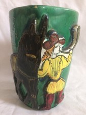 CERENNE VALLAURIS. Gros Pichet Decor Cavalier Sonneur De cor