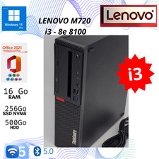 ? Lenovo  M720s SFF  Intel i3 8ᵉ/  16 Go RAM –NVMe 256 G+ HDD 500go win 11 WIFI