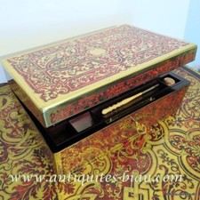 Navy writing desk in Boulle marquetry Napoleon III in perfect condition 19th