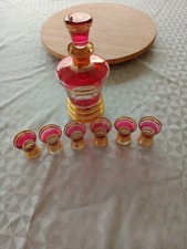 service a liqueur cristallerie verrerie de Monaco  : 1 carafe et 6 verres