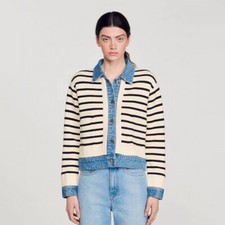 Sandro Denim splice streak