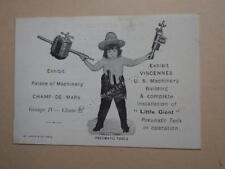 1900. publicité Standard pneumatic tool company (Chicago.Little giant).