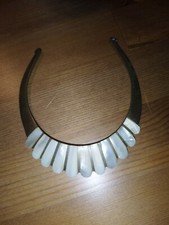 Collier ancien Torque Laiton Bronze ? Déco Nacré A Saisir 