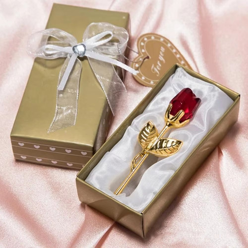Crystal glass rose artificial - glass,