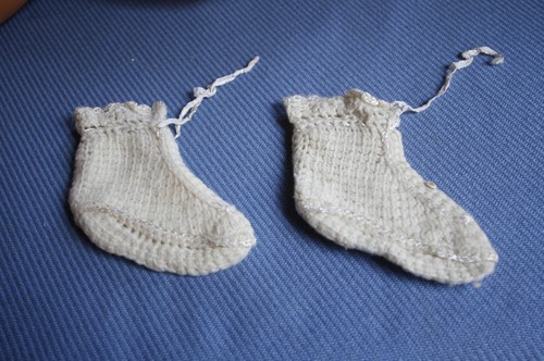 Paire chaussons anciens - chaussons,
