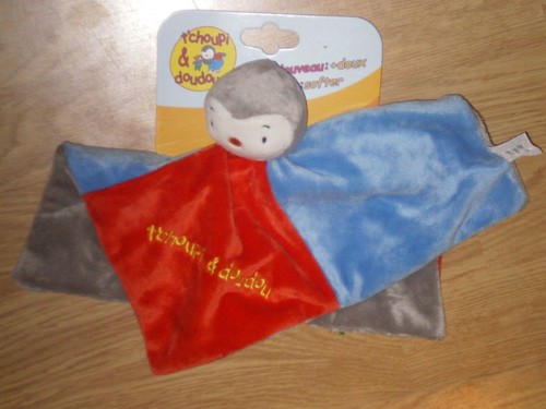 Doudou peluche plat - peluche, rouge