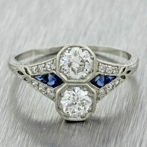 Bague deux pierres - , diamant