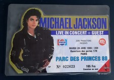 ticket billet plastifié place concert MICHAEL JACKSON 1988  PARIS