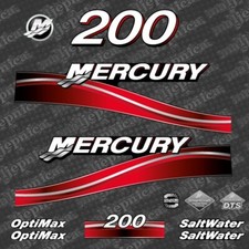 Kit autocollants remplacement Mercury 200cv  / 200 (2005-2007) - hors bord
