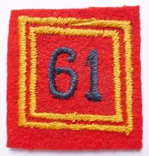 Insigne tissu de Calot ou Képi 1914/1918 WWI 61° RA VERDUN 1917 ORIGINAL patch 2