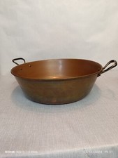 Ancienne Bassine à confiture en cuivre, 38 cm 