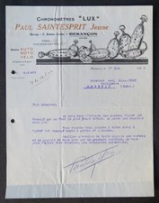 Facture 1922 BESANCON chronomètre LUX SAINTESPRIT vélo watchmaking illustrée 115