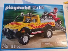 Playmobil 4228 Pick Up et Quad de Course / Neuf & scellé / City Life 82 pièces