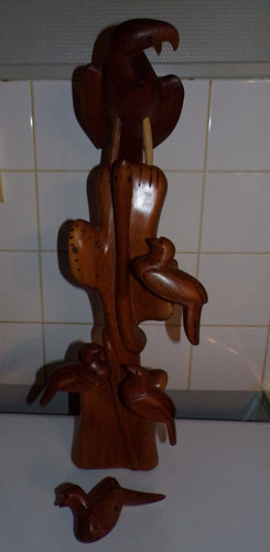Oiseau sculpté bois - oiseau,