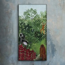 Horloge murale sur toile 30x60 Forêt Tropicale Henri Rousseauation d'intérieur