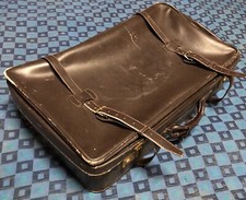 ancienne valise rétro vintage Cuir Marron H 20 L 75 l 45 cm #67