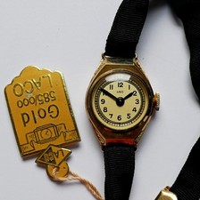 Montre LACO 585 dans boîtier en or jaune NOS comme neuve ensemble femme