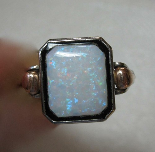 Feu opale bague onyx - bague, art