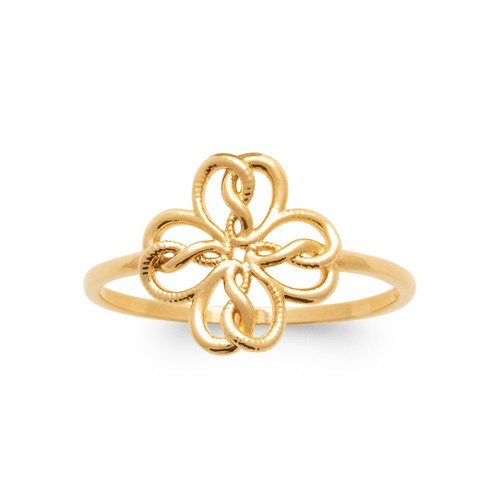 Bague motif fleurs plaqué or - bague,