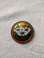 Ancienne broche émaux de Limoges - Cl. Arnoux - Art Déco 