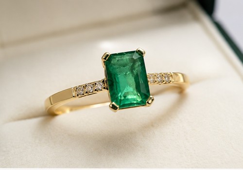 Bague émeraude naturelle - , de