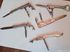 Lot 5 couteaux de poche canif Décapsuleur Publicitaire A SARRY THIERS apéritif