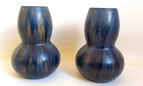 Paire vases vintage bleu - paire,