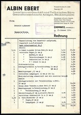 ancienne facture "Albin Ebert