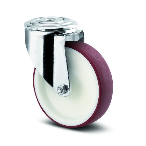 Roulette pivotante inox - ,