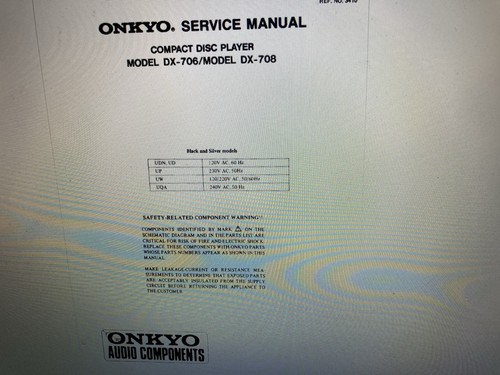 Onkyo 706 service - onkyo,